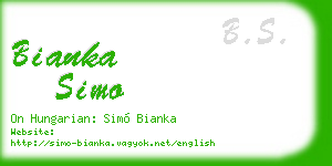 bianka simo business card
